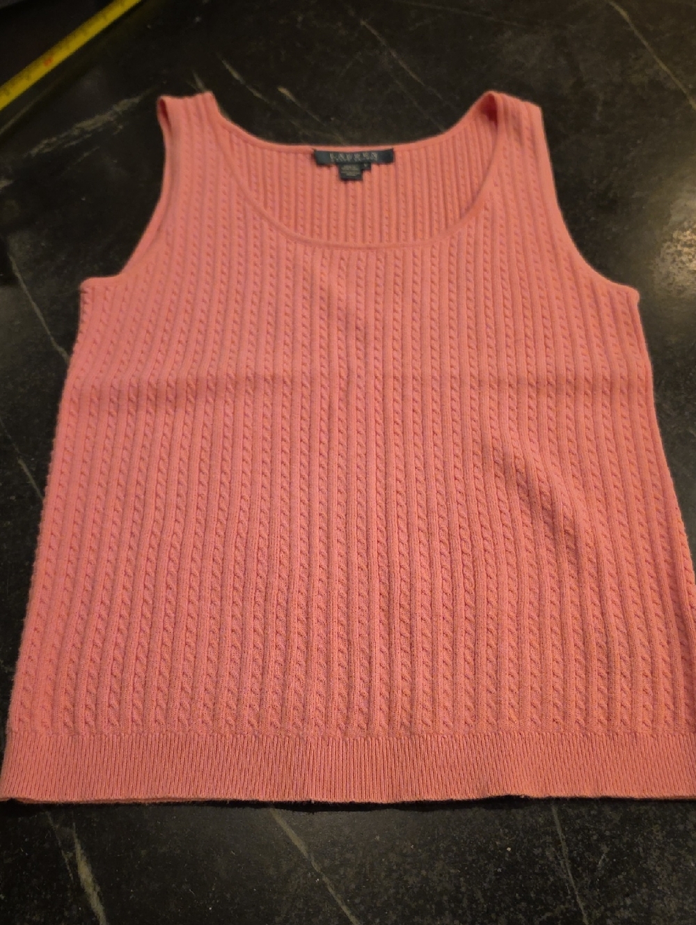 Lauren Ralph Lauren Womens Knit Textured Tank Top Pink Size Small